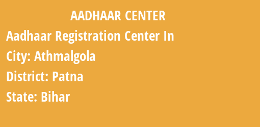 Aadhaar Registration Centres in Athmalgola, Patna, Bihar State