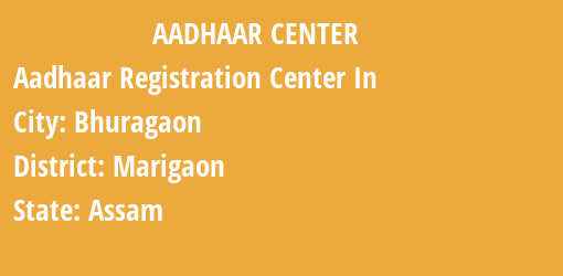 Aadhaar Registration Centres in Bhuragaon, Marigaon, Assam State