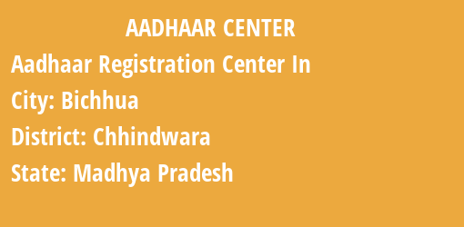 Aadhaar Registration Centres in Bichhua, Chhindwara, Madhya Pradesh State