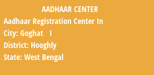 Aadhaar Registration Centres in Goghat I, Hooghly, West Bengal State