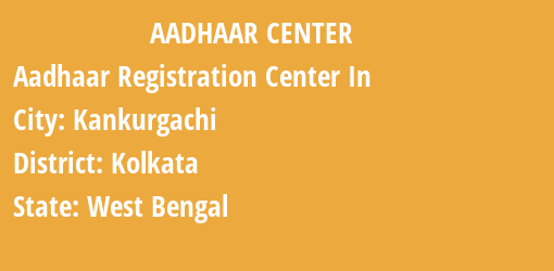 Aadhaar Registration Centres in Kankurgachi, Kolkata, West Bengal State