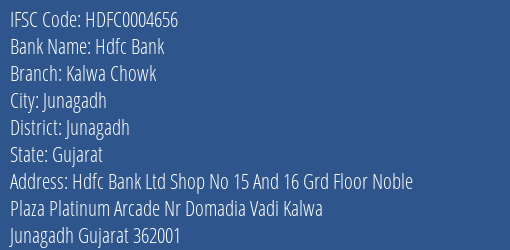 Hdfc Bank Kalwa Chowk Branch, Branch Code 004656 & IFSC Code Hdfc0004656