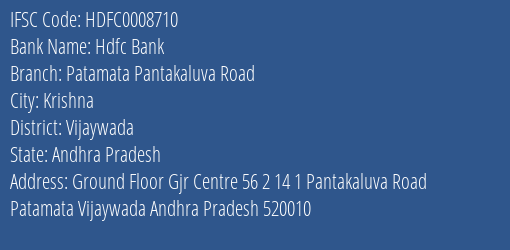  & IFSC Code HDFC0008710