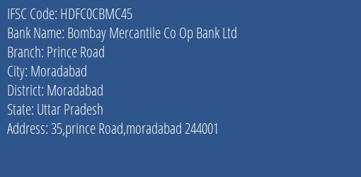 Hdfc Bank Bombay Mercantile Co Op Bank Ltd Branch, Branch Code CBMC45 & IFSC Code Hdfc0cbmc45