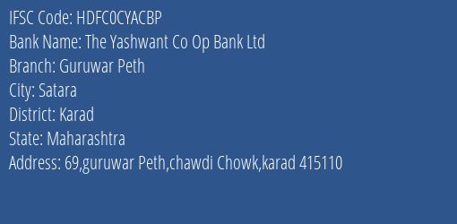 Hdfc Bank The Yashwant Co Op Bank Ltd Phaltan Branch Satara IFSC Code HDFC0CYACBP