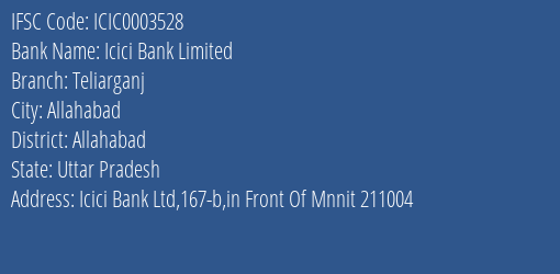 Icici Bank Teliarganj Branch Allahabad IFSC Code ICIC0003528