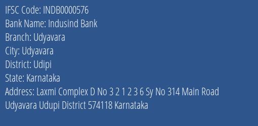 Indusind Bank Udyavara Branch Udipi IFSC Code INDB0000576