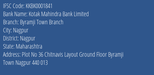 Kotak Mahindra Bank Byramji Town Branch Branch Nagpur IFSC Code KKBK0001841