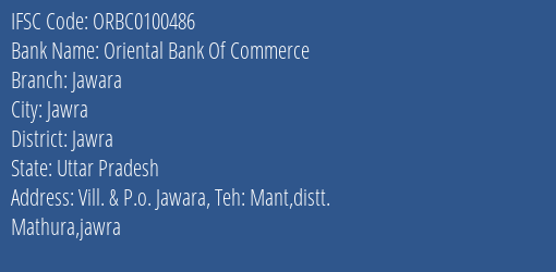 Oriental Bank Of Commerce Jawara Branch Jawra IFSC Code ORBC0100486