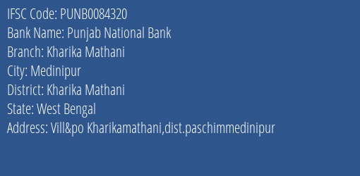Punjab National Bank Kharika Mathani Branch Kharika Mathani IFSC Code PUNB0084320
