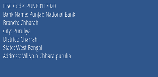 Punjab National Bank Chharah Branch Charrah IFSC Code PUNB0117020