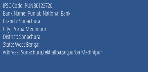 Punjab National Bank Sonachura Branch Sonachura IFSC Code PUNB0123720