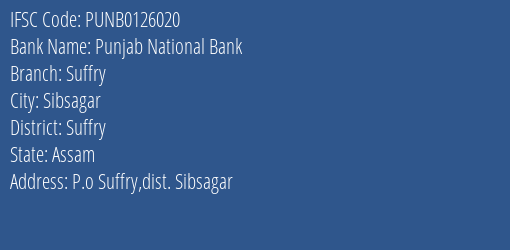 Punjab National Bank Suffry Branch Suffry IFSC Code PUNB0126020