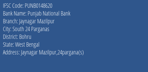 Punjab National Bank Jaynagar Mazilpur Branch Bohru IFSC Code PUNB0148620