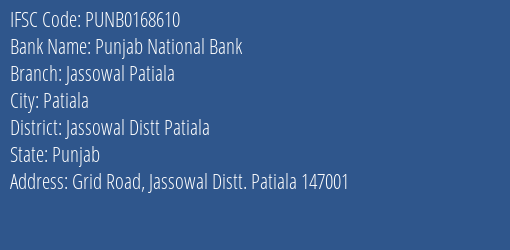 Ifsc Code Punb Of Punjab National Bank Jassowal Patiala Branch Punjab Codeforbanks Com