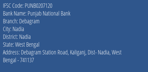 Punjab National Bank Debagram Branch Nadia IFSC Code PUNB0207120