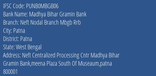 Madhya Bihar Gramin Bank Mangraon Branch Rohtas IFSC Code PUNB0MBGB06