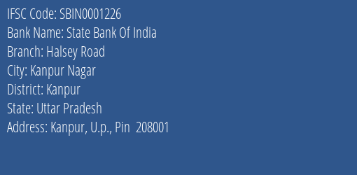 State Bank Of India Halsey Road Branch IFSC Code