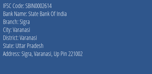 State Bank Of India Sigra Branch IFSC Code