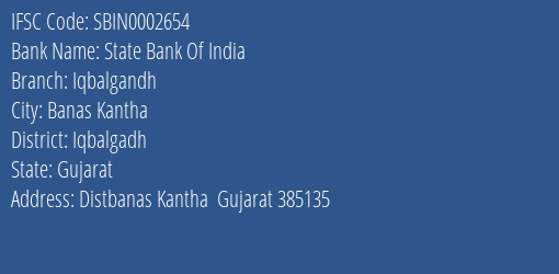 State Bank Of India Iqbalgandh Branch Iqbalgadh IFSC Code SBIN0002654