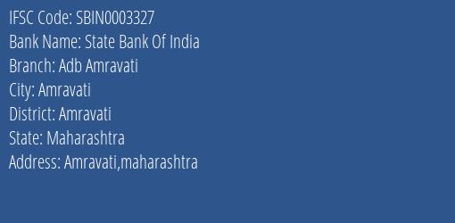State Bank Of India Adb Amravati Branch, Branch Code 003327 & IFSC Code SBIN0003327