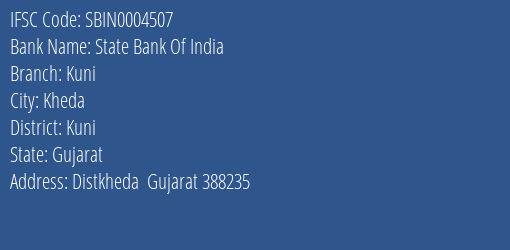 State Bank Of India Kuni Branch Kuni IFSC Code SBIN0004507