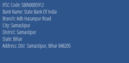 State Bank Of India Adb Hasanpur Road Branch, Branch Code 005912 & IFSC Code Sbin0005912