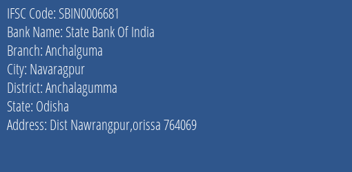 State Bank Of India Anchalguma Branch Anchalagumma IFSC Code SBIN0006681