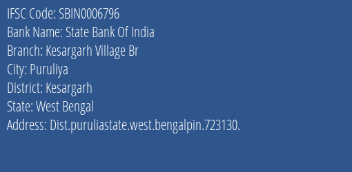 State Bank Of India Kesargarh Village Br Branch Kesargarh IFSC Code SBIN0006796
