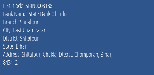 State Bank Of India Shitalpur Branch, Branch Code 008186 & IFSC Code Sbin0008186