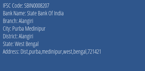 State Bank Of India Alangiri Branch Alangiri IFSC Code SBIN0008207
