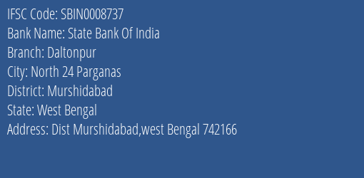 State Bank Of India Daltonpur Branch Murshidabad IFSC Code SBIN0008737