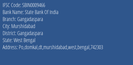 State Bank Of India Gangadaspara Branch Gangadaspara IFSC Code SBIN0009466