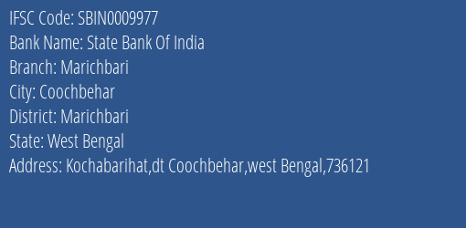 State Bank Of India Marichbari Branch Marichbari IFSC Code SBIN0009977