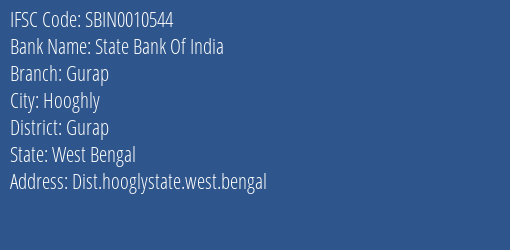 State Bank Of India Gurap Branch Gurap IFSC Code SBIN0010544