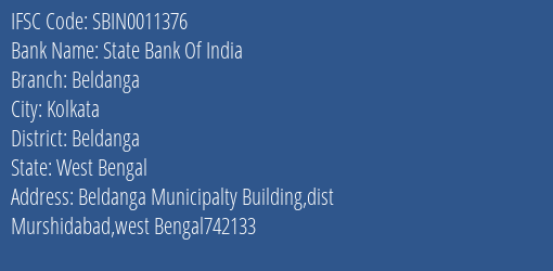 State Bank Of India Beldanga Branch Beldanga IFSC Code SBIN0011376