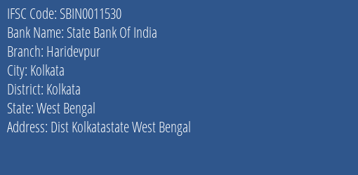 State Bank Of India Haridevpur Branch Kolkata IFSC Code SBIN0011530