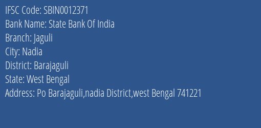 State Bank Of India Jaguli Branch Barajaguli IFSC Code SBIN0012371