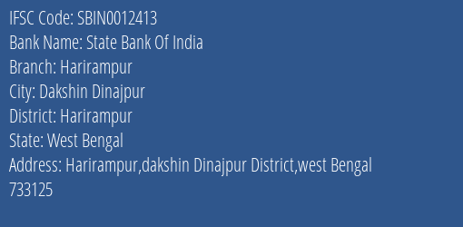 State Bank Of India Harirampur Branch Harirampur IFSC Code SBIN0012413