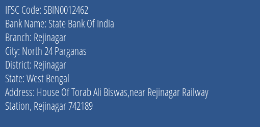State Bank Of India Rejinagar Branch Rejinagar IFSC Code SBIN0012462