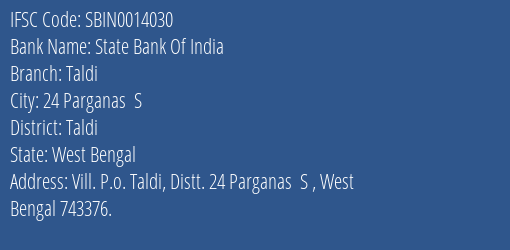 State Bank Of India Taldi Branch Taldi IFSC Code SBIN0014030