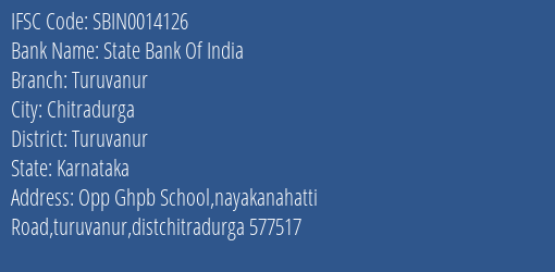 State Bank Of India Turuvanur Branch, Branch Code 014126 & IFSC Code Sbin0014126