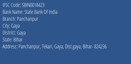 State Bank Of India Panchanpur Branch, Branch Code 018423 & IFSC Code Sbin0018423
