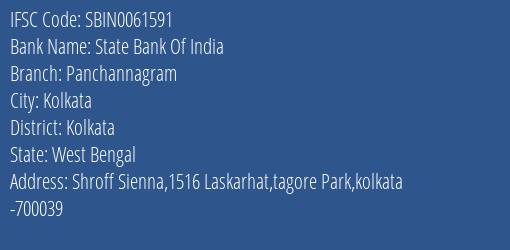 State Bank Of India Panchannagram Branch Kolkata IFSC Code SBIN0061591