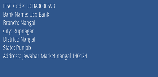 Uco Bank Nangal Branch Nangal IFSC Code UCBA0000593