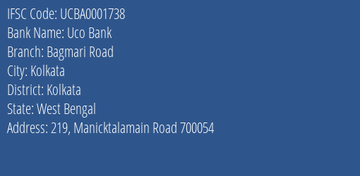 Uco Bank Bagmari Road Branch Kolkata IFSC Code UCBA0001738