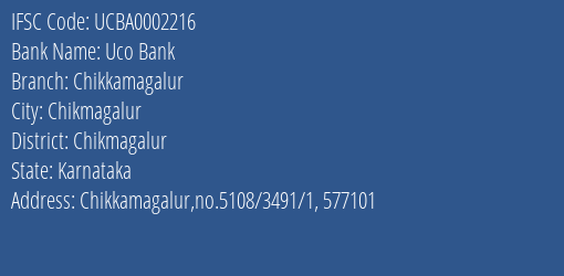 Uco Bank Chikkamagalur Branch Chikmagalur IFSC Code UCBA0002216