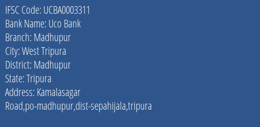 Uco Bank Madhupur Branch Madhupur IFSC Code UCBA0003311