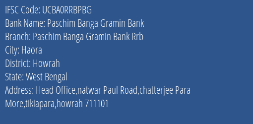 Paschim Banga Gramin Bank Musthali Branch Bardhaman IFSC Code UCBA0RRBPBG