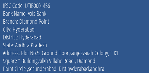 Axis Bank Diamond Point Branch Hyderabad IFSC Code UTIB0001456